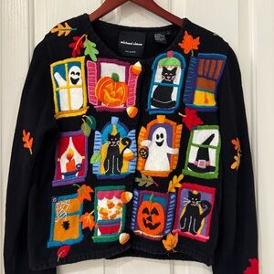 Michael Simon Colorful Halloween Cardigan
